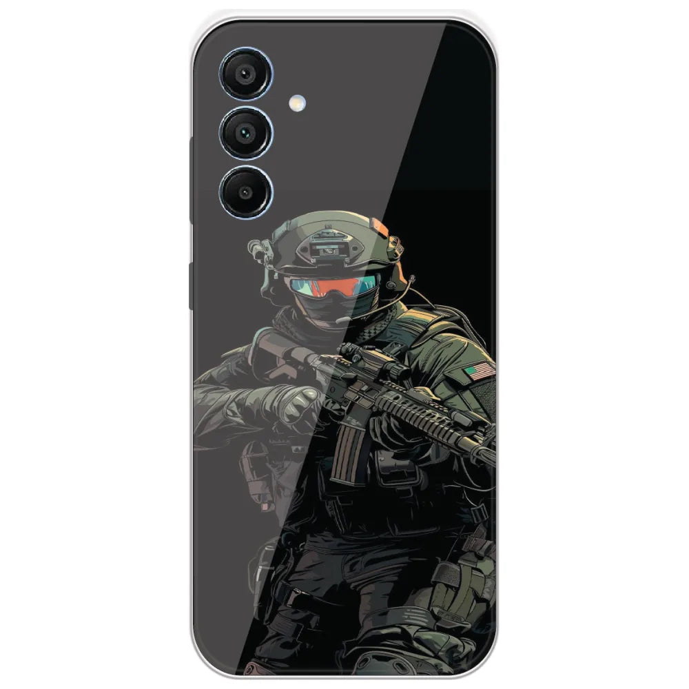 Armored Commando - Printed Silicone Case for Samsung Galaxy A15