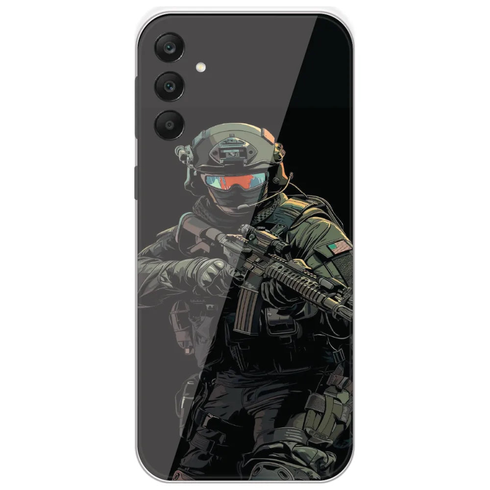 Armored Commando - Printed Silicone Case for Samsung Galaxy A25
