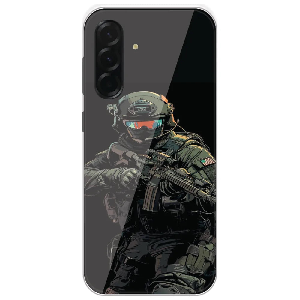 Armored Commando - Printed Silicone Case for Samsung Galaxy A36