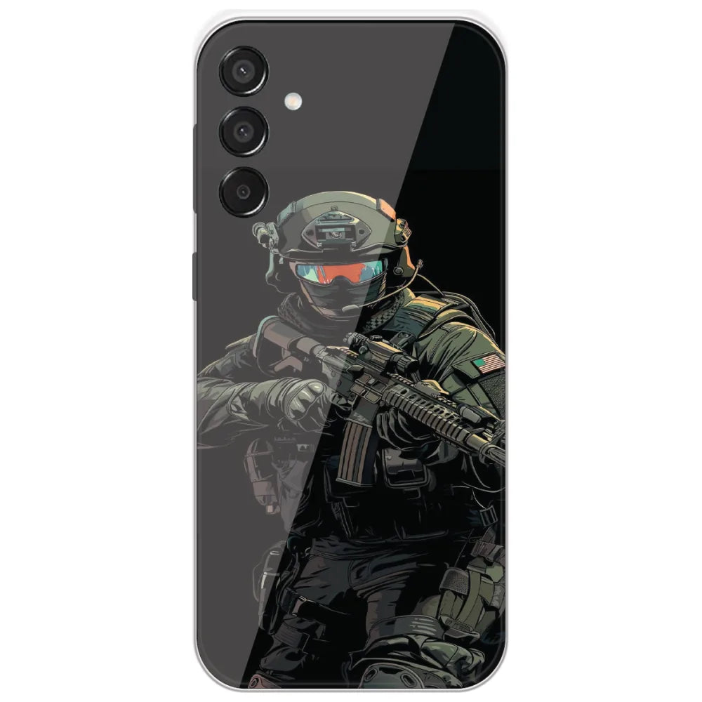 Armored Commando - Printed Silicone Case for Samsung Galaxy M15