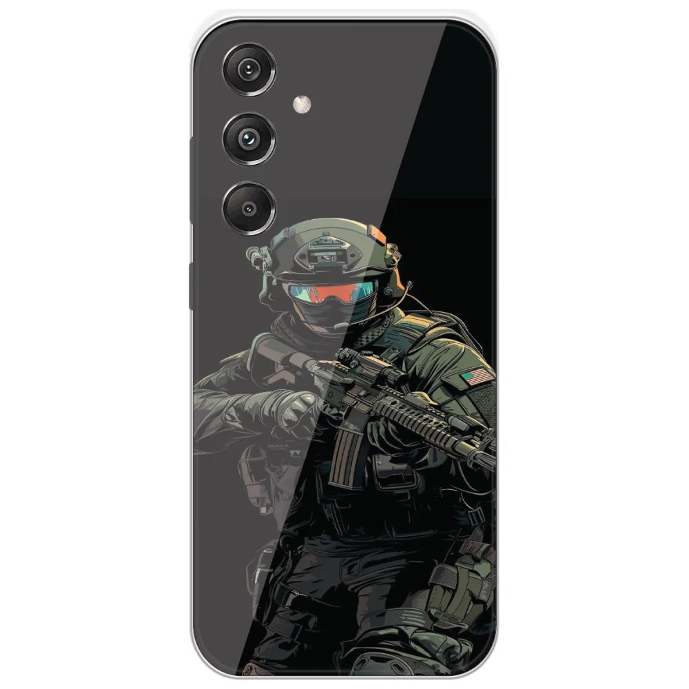 Armored Commando - Printed Silicone Case for Samsung Galaxy M34 5G