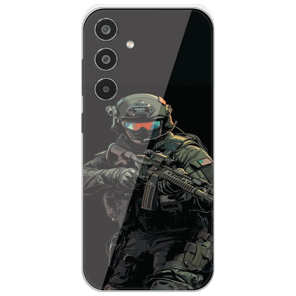 Armored Commando - Printed Silicone Case for Samsung Galaxy M35 5G
