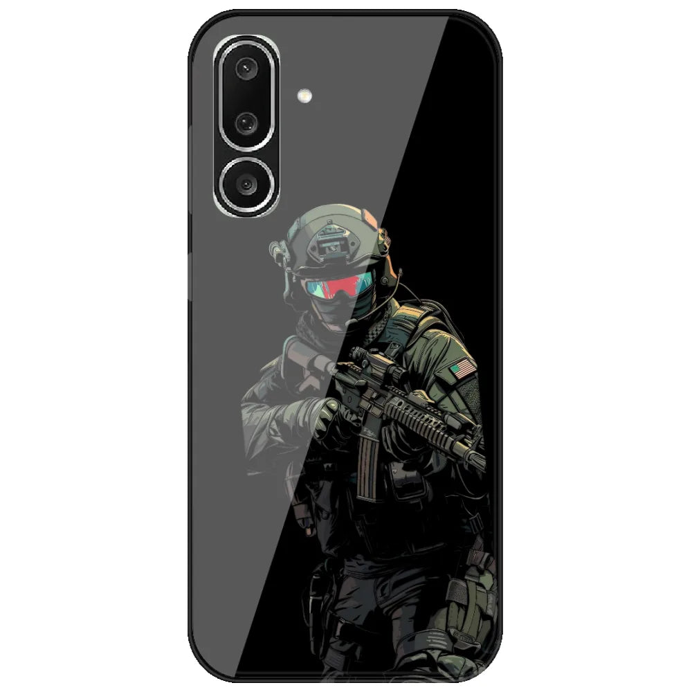 Armored Commando - Printed Silicone Case for Samsung Galaxy M36