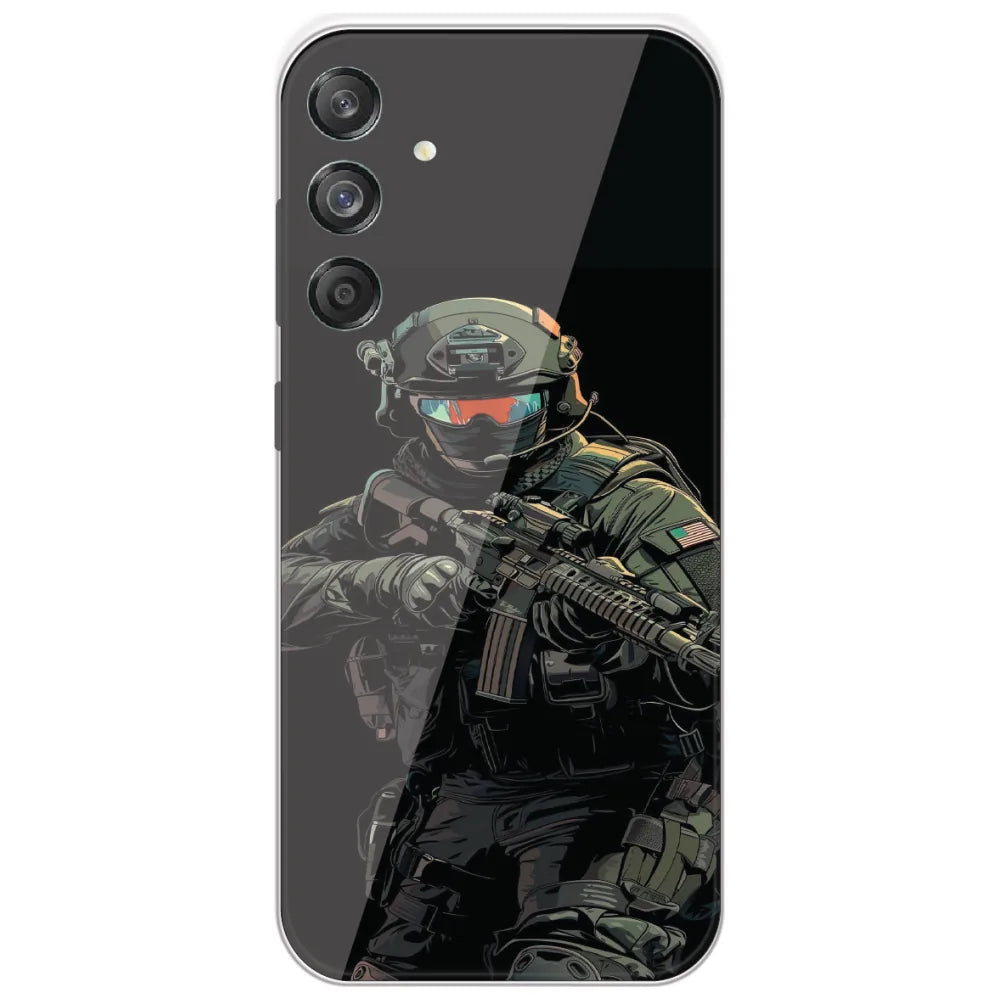 Armored Commando - Printed Silicone Case for Samsung Galaxy M55 5G