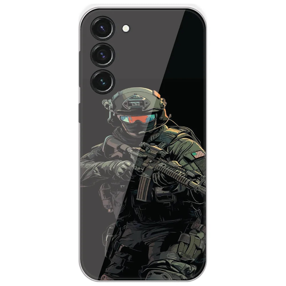 Armored Commando - Printed Silicone Case for Samsung Galaxy S23 5G