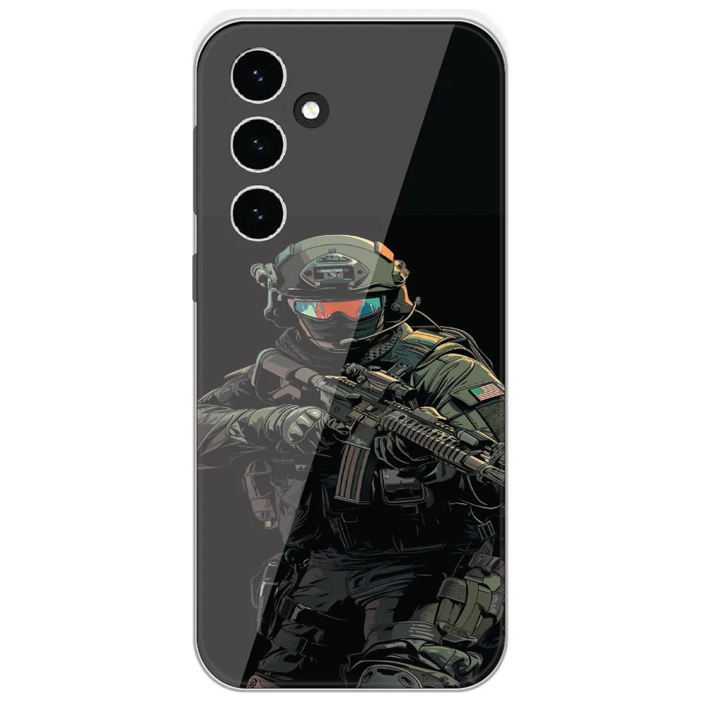 Armored Commando - Printed Silicone Case for Samsung Galaxy S23 FE 5G