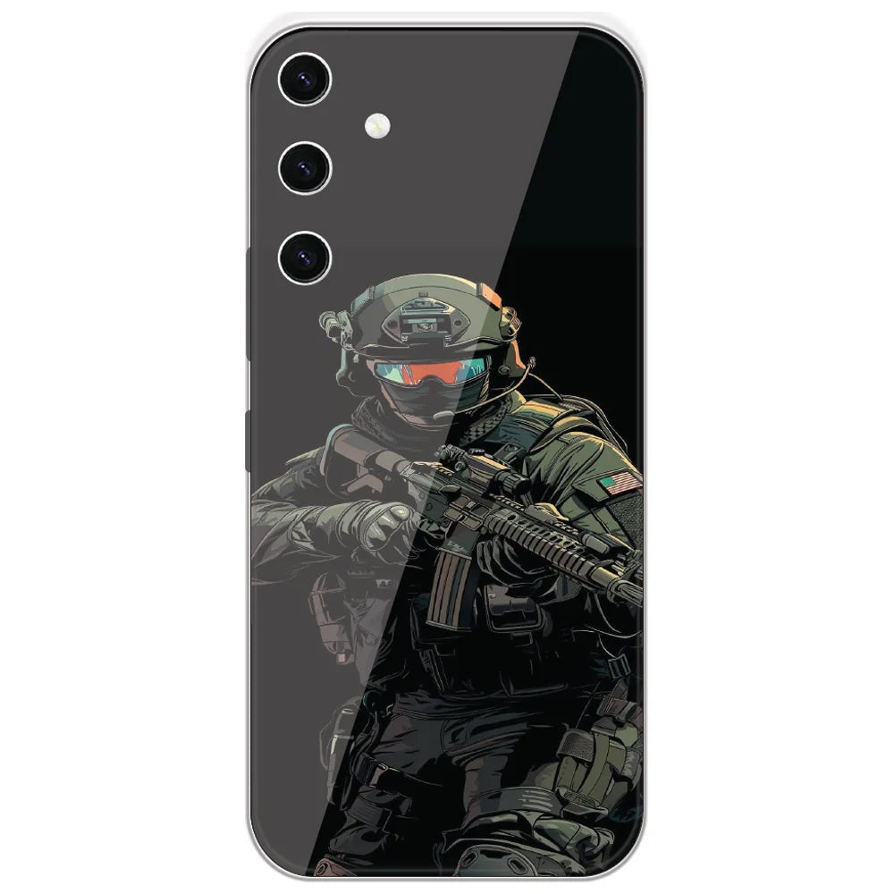 Armored Commando - Printed Silicone Case for Samsung Galaxy S23 Plus 5G