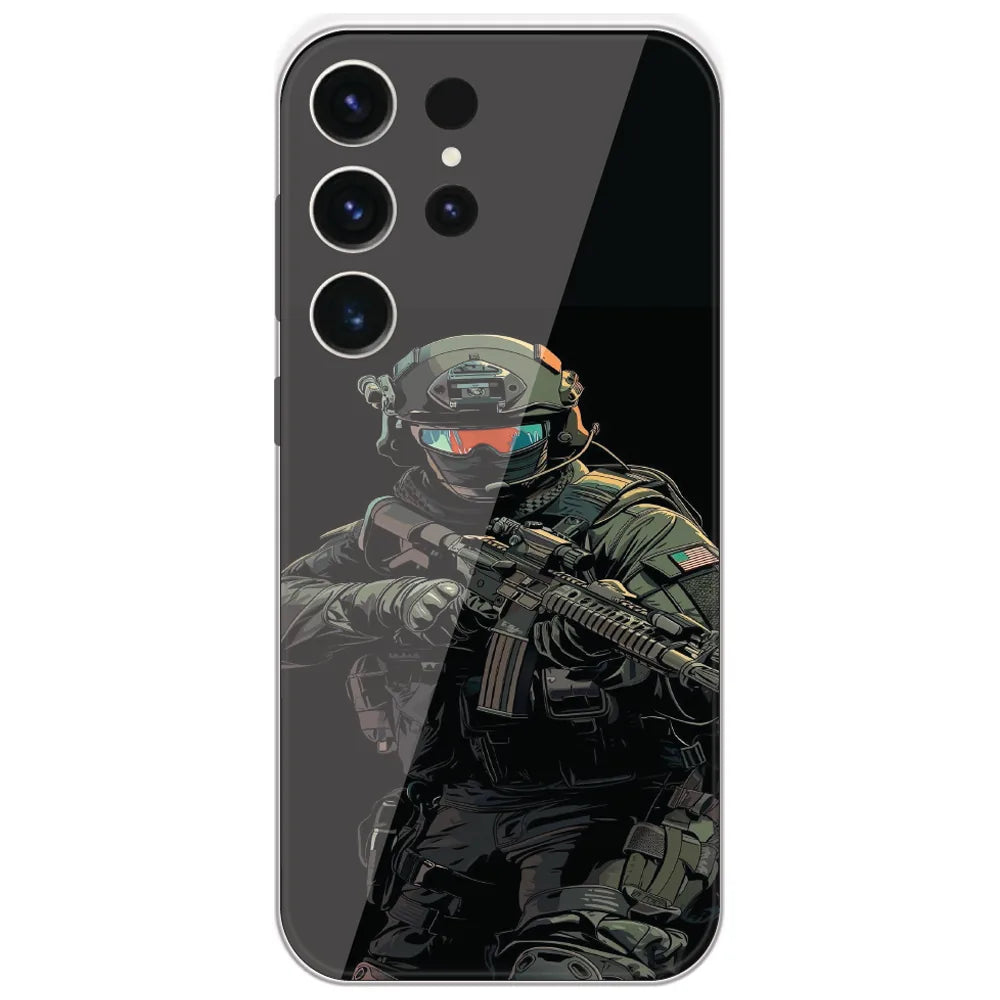 Armored Commando - Printed Silicone Case for Samsung Galaxy S23 Ultra