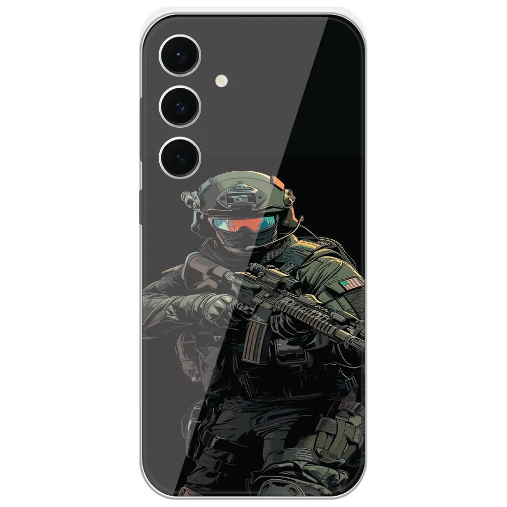 Armored Commando - Printed Silicone Case for Samsung Galaxy S24 FE