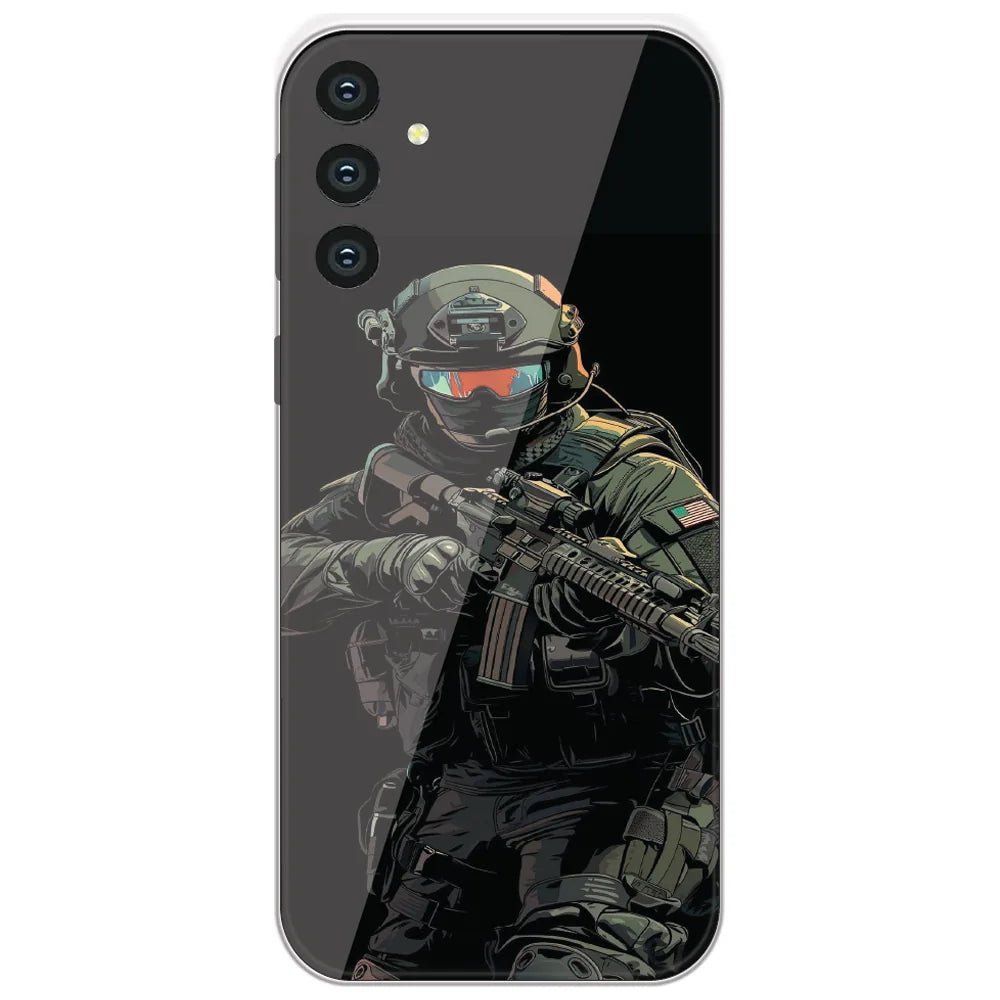 Armored Commando - Printed Silicone Case for Samsung Galaxy S24