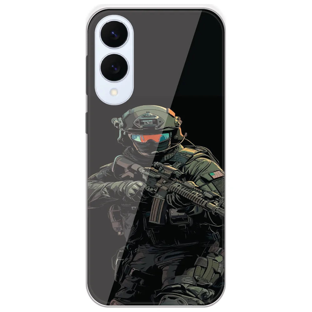 Armored Commando - Printed Silicone Case for Samsung Galaxy S25 Edge
