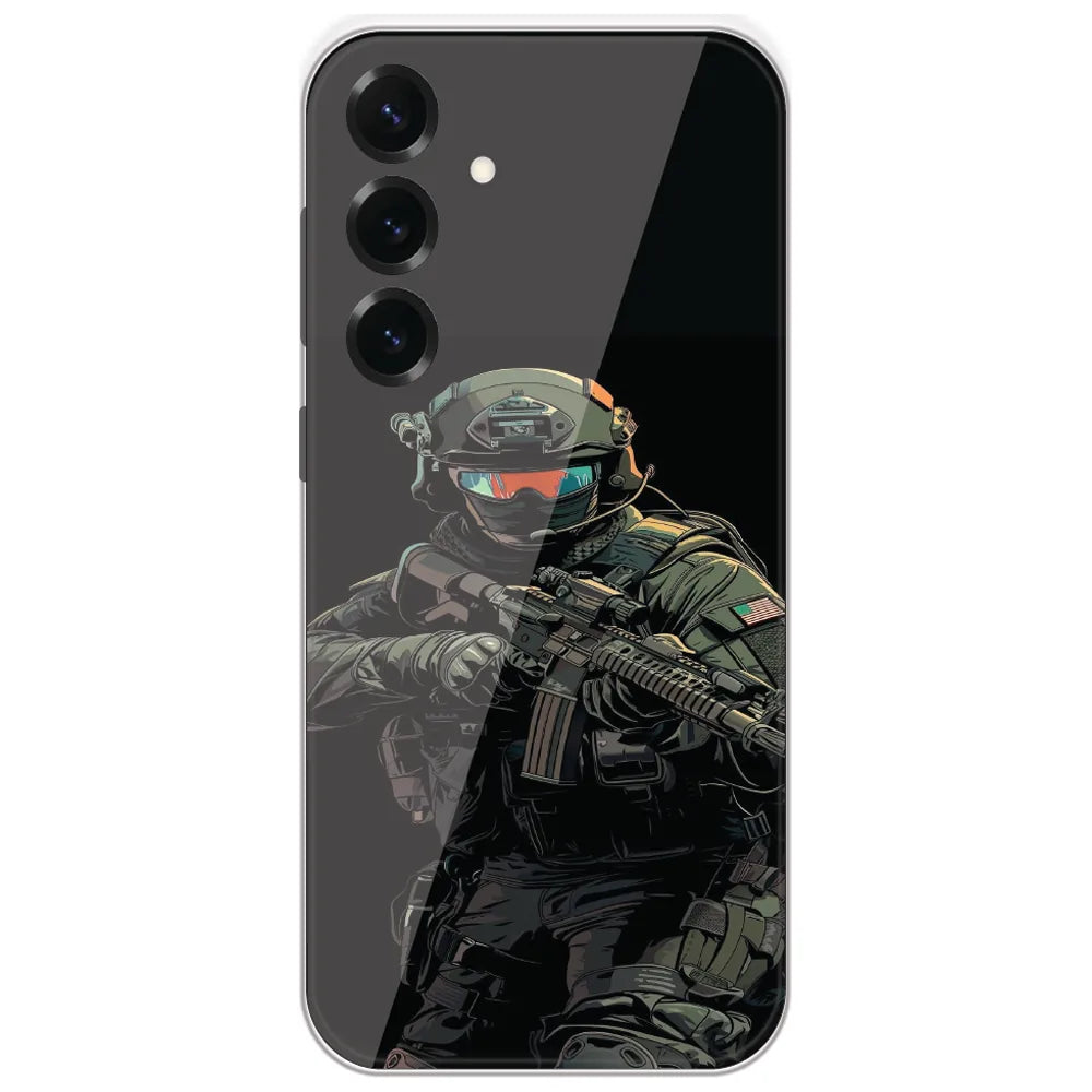 Armored Commando - Printed Silicone Case for Samsung Galaxy S25 Plus