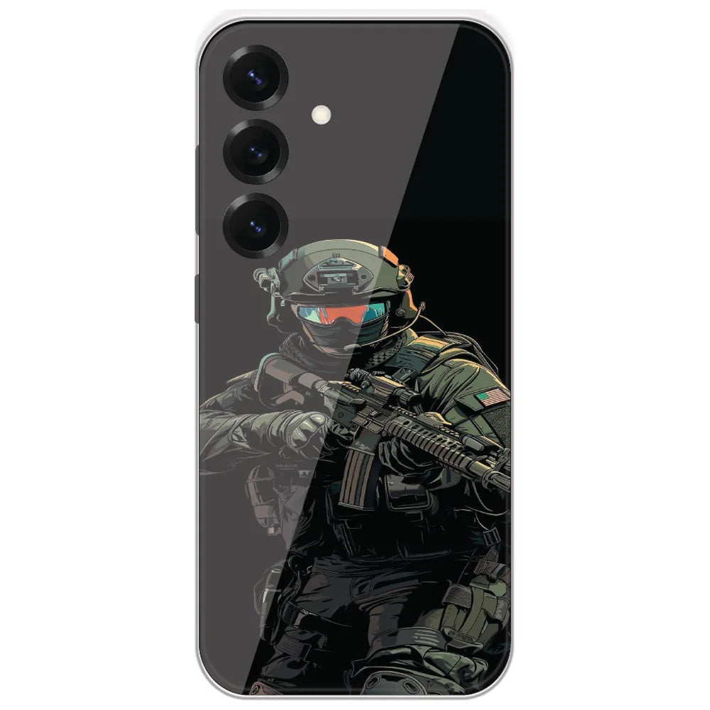 Armored Commando - Printed Silicone Case for Samsung Galaxy S25
