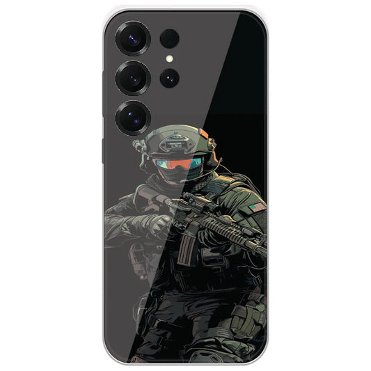 Armored Commando - Printed Silicone Case for Samsung Galaxy S25 Ultra