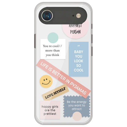 Be Happy - Clear Printed Silicone Case for Apple iPhone Air