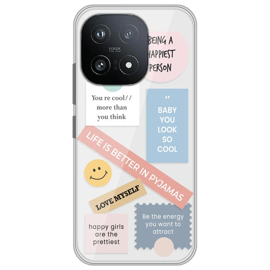 Be Happy - Clear Printed Silicone Case for iQOO 15