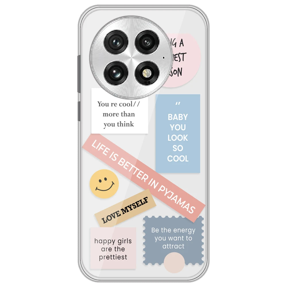 Be Happy - Clear Printed Silicone Case for OnePlus 13