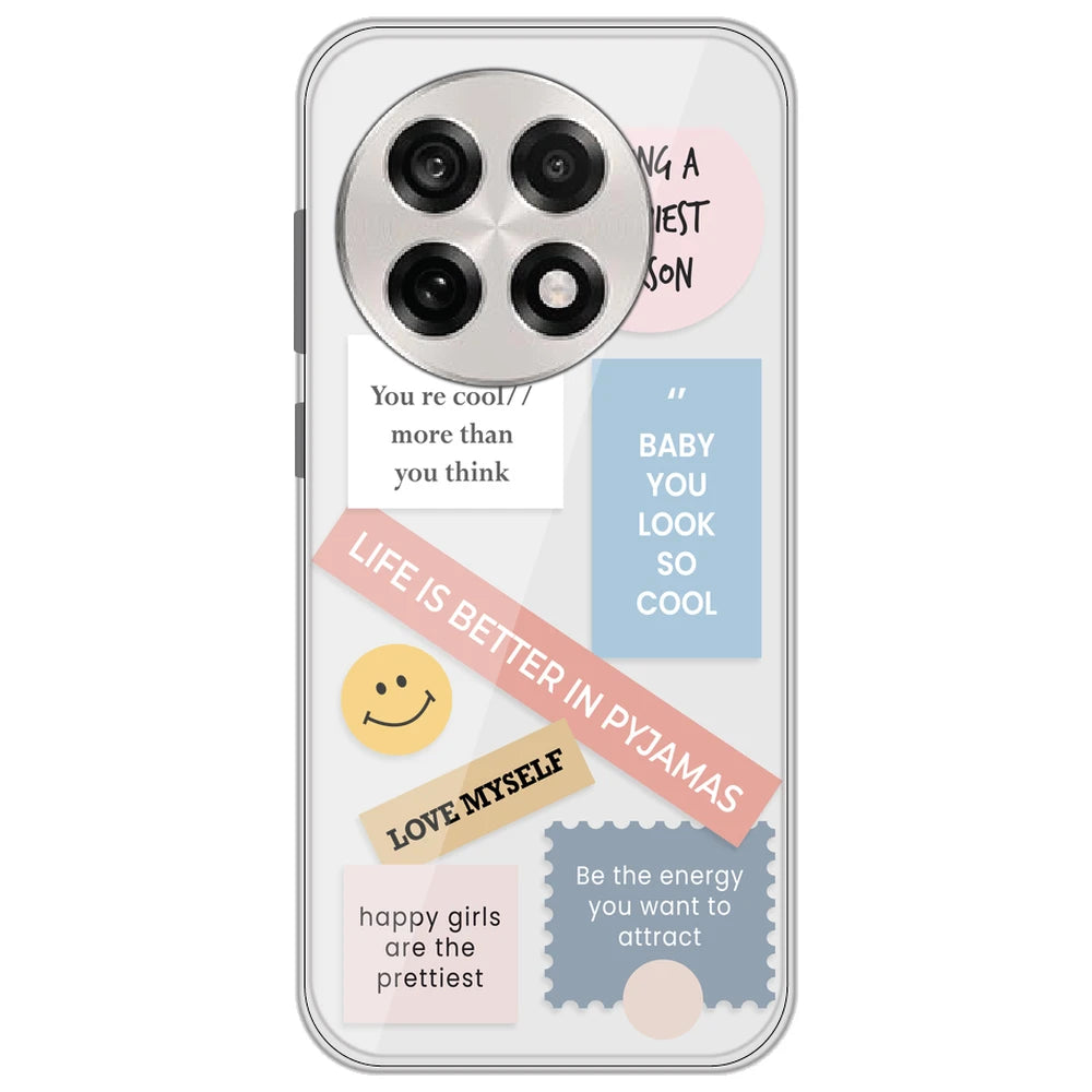 Be Happy - Clear Printed Silicone Case for OnePlus 13R