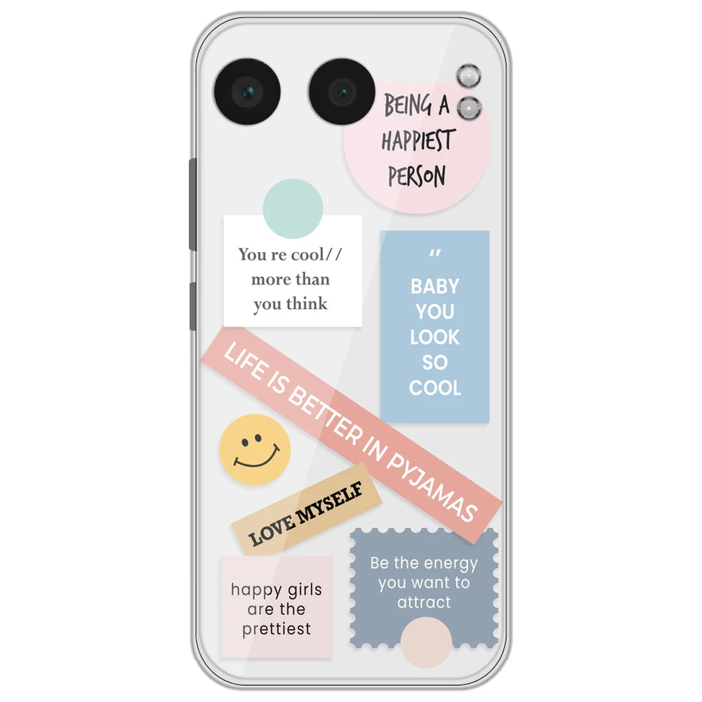 Be Happy - Clear Printed Silicone Case for OnePlus Nord 4