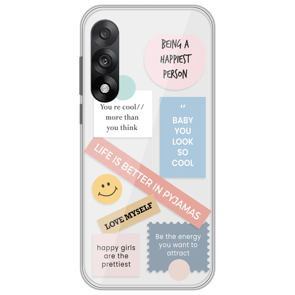 Be Happy - Clear Printed Silicone Case for OnePlus Nord 5