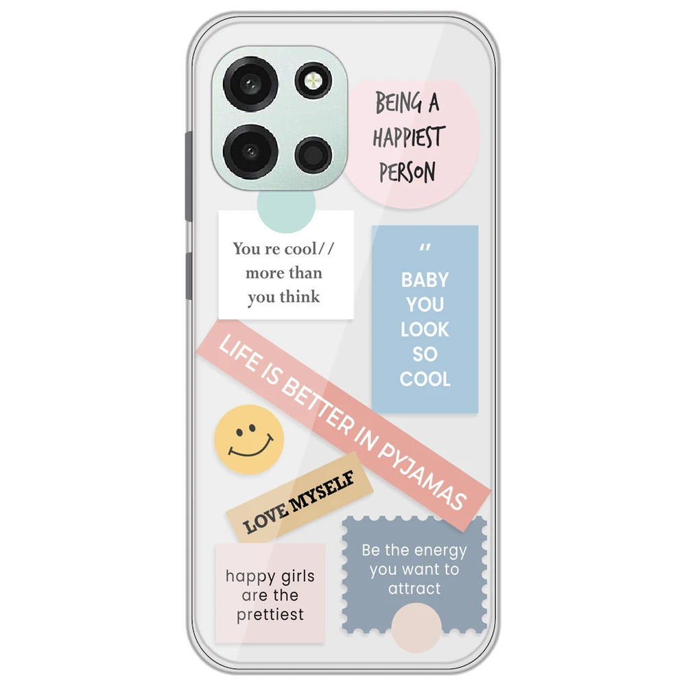 Be Happy - Clear Printed Silicone Case for OnePlus Nord 6