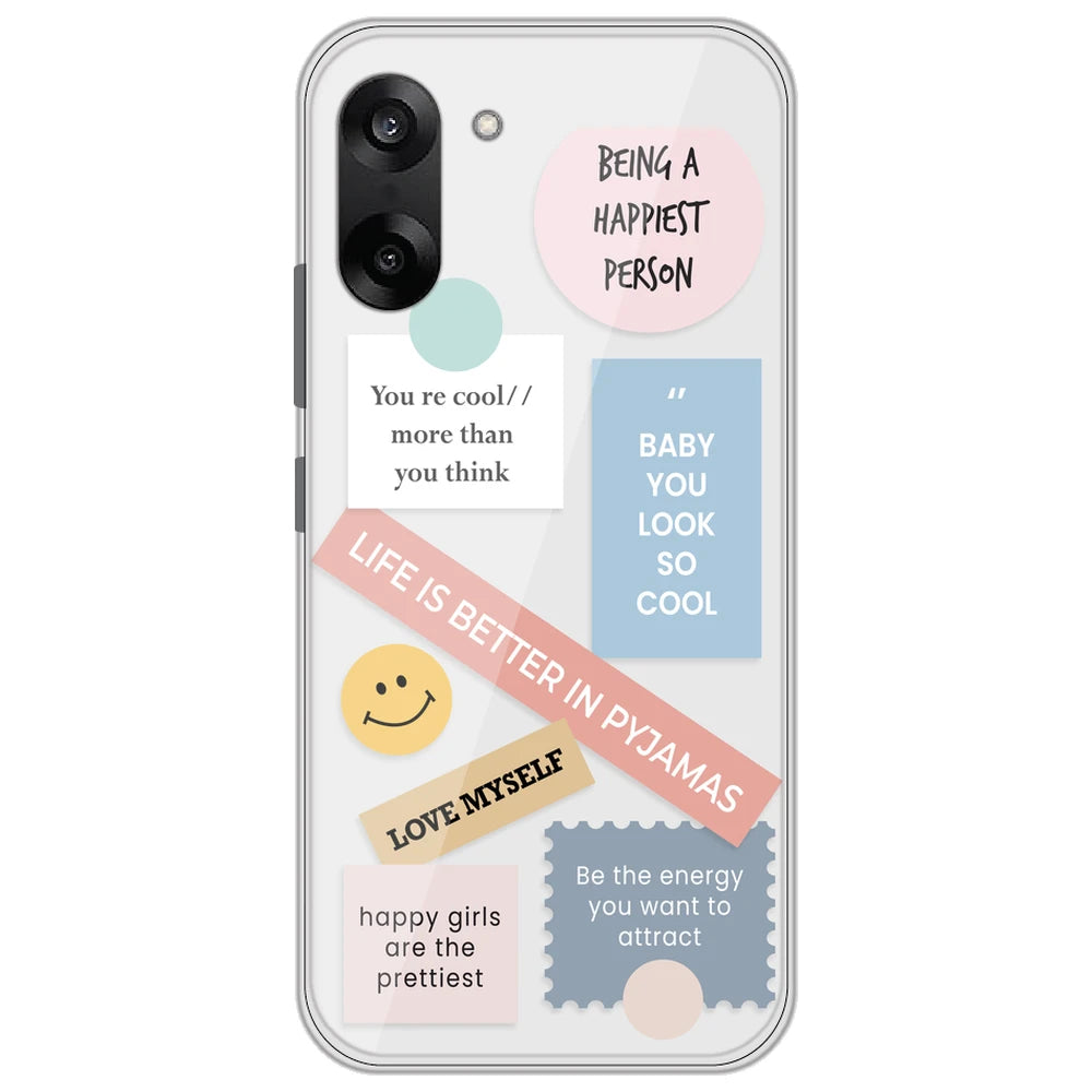 Be Happy - Clear Printed Silicone Case for OnePlus Nord CE 5