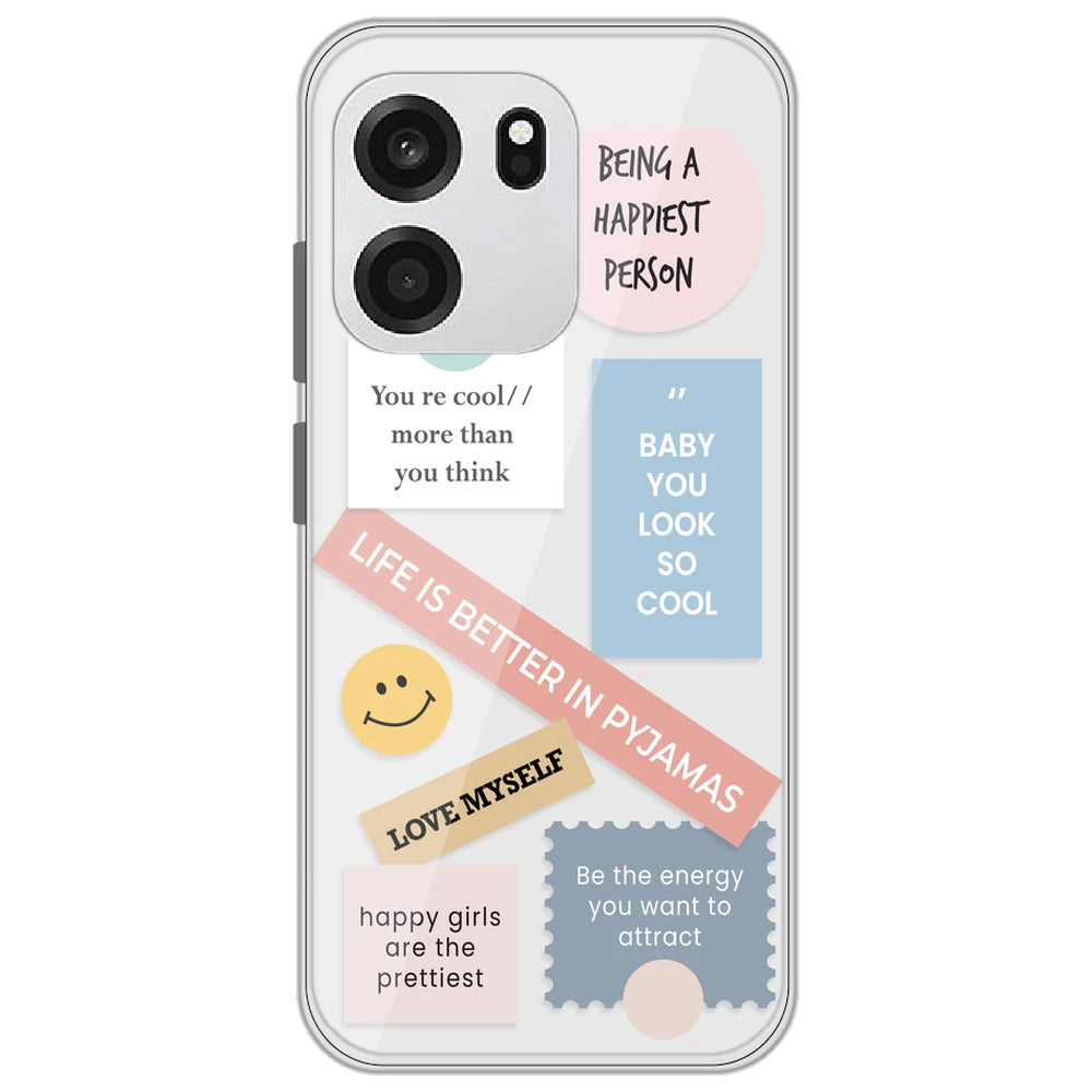 Be Happy - Clear Printed Silicone Case for OnePlus Nord CE 6