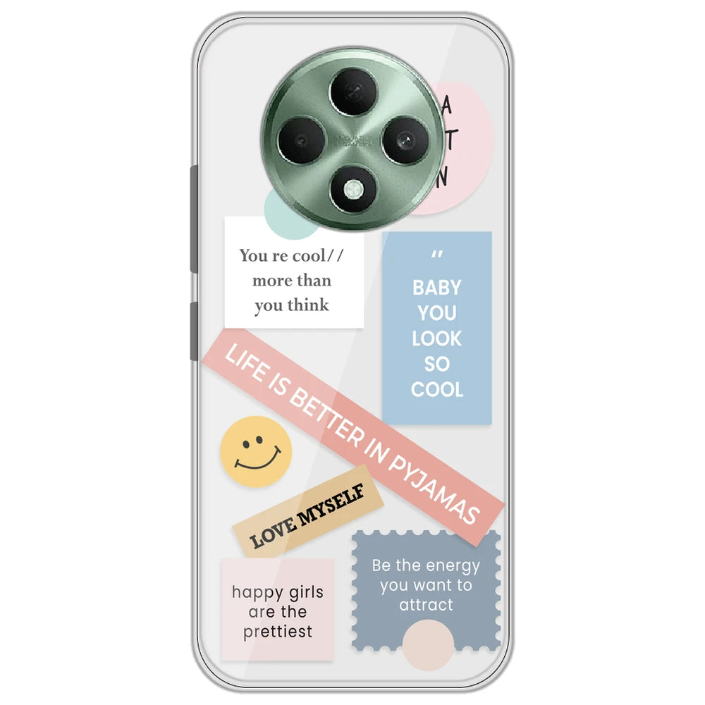 Be Happy - Clear Printed Silicone Case for Oppo F27