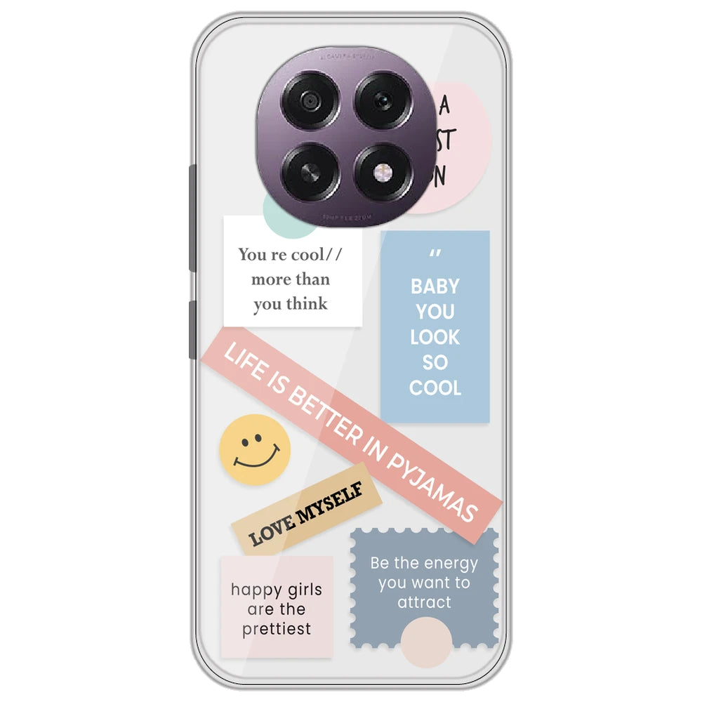 Be Happy - Clear Printed Silicone Case for Oppo F29