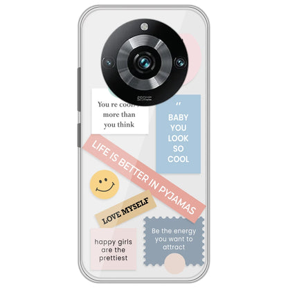 Be Happy - Clear Printed Silicone Case for Realme 11 Pro Plus