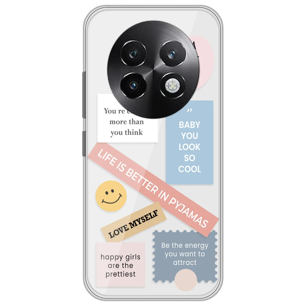 Be Happy - Clear Printed Silicone Case for Realme 13 Plus