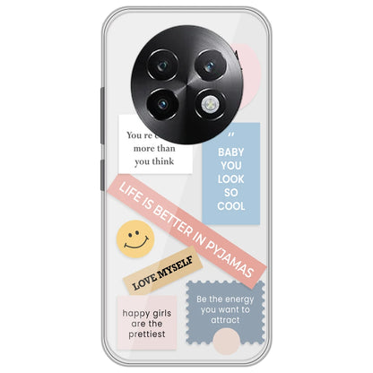 Be Happy - Clear Printed Silicone Case for Realme 13 Plus