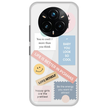 Be Happy - Clear Printed Silicone Case for Realme 14 Pro Plus