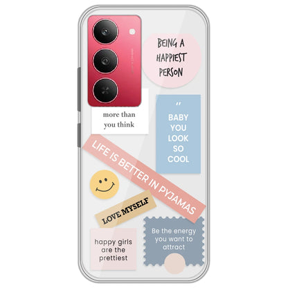Be Happy - Clear Printed Silicone Case for Realme 14x