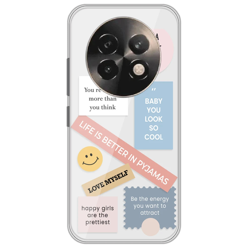 Be Happy - Clear Printed Silicone Case for Realme 15 Lite