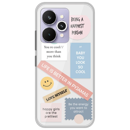 Be Happy - Clear Printed Silicone Case for Realme 15
