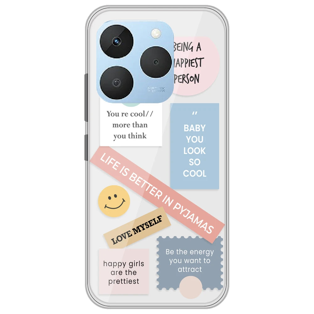 Be Happy - Clear Printed Silicone Case for Realme 15T