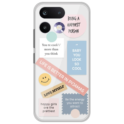 Be Happy - Clear Printed Silicone Case for Realme 16 Pro