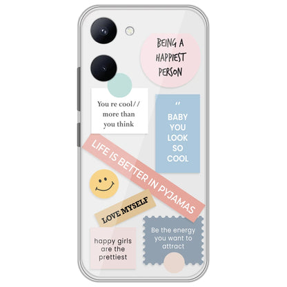 Be Happy - Clear Printed Silicone Case for Realme C33 2023