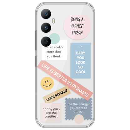 Be Happy - Clear Printed Silicone Case for Realme C65