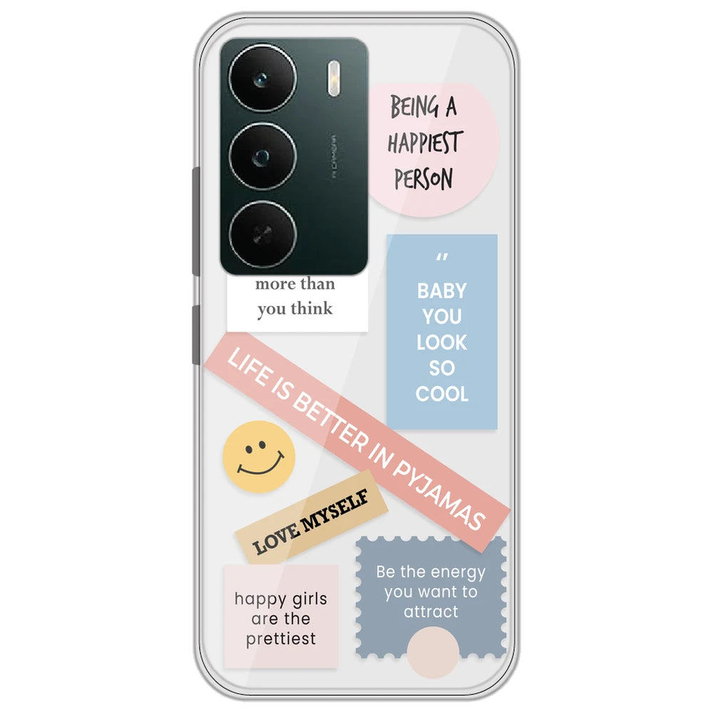 Be Happy - Clear Printed Silicone Case for Realme C71 5G