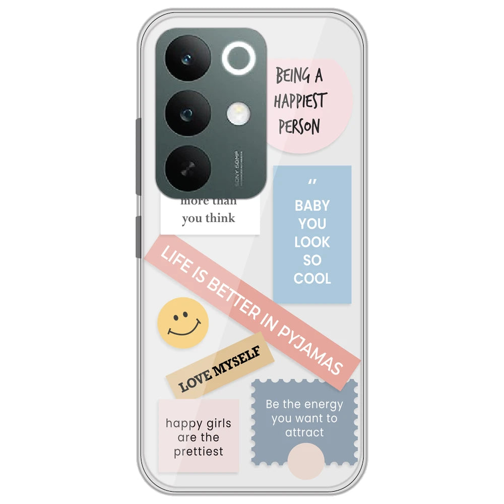 Be Happy - Clear Printed Silicone Case for Realme C85