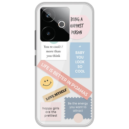 Be Happy - Clear Printed Silicone Case for Realme GT 7T