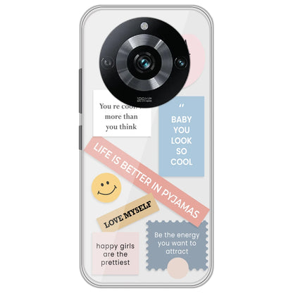 Be Happy - Clear Printed Silicone Case for Realme Narzo 60 Pro 5G