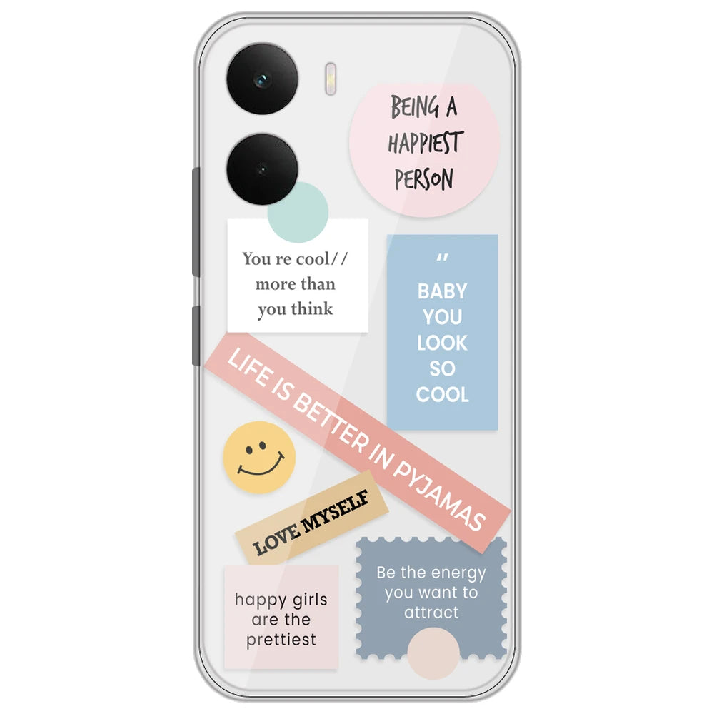 Be Happy - Clear Printed Silicone Case for Realme P3