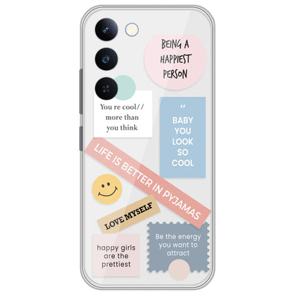 Be Happy - Clear Printed Silicone Case for Realme P4 Lite