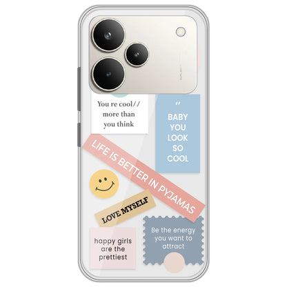 Be Happy - Clear Printed Silicone Case for Realme P4 Pro
