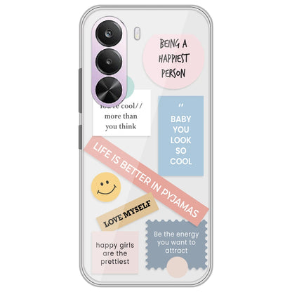 Be Happy - Clear Printed Silicone Case for Realme P4X