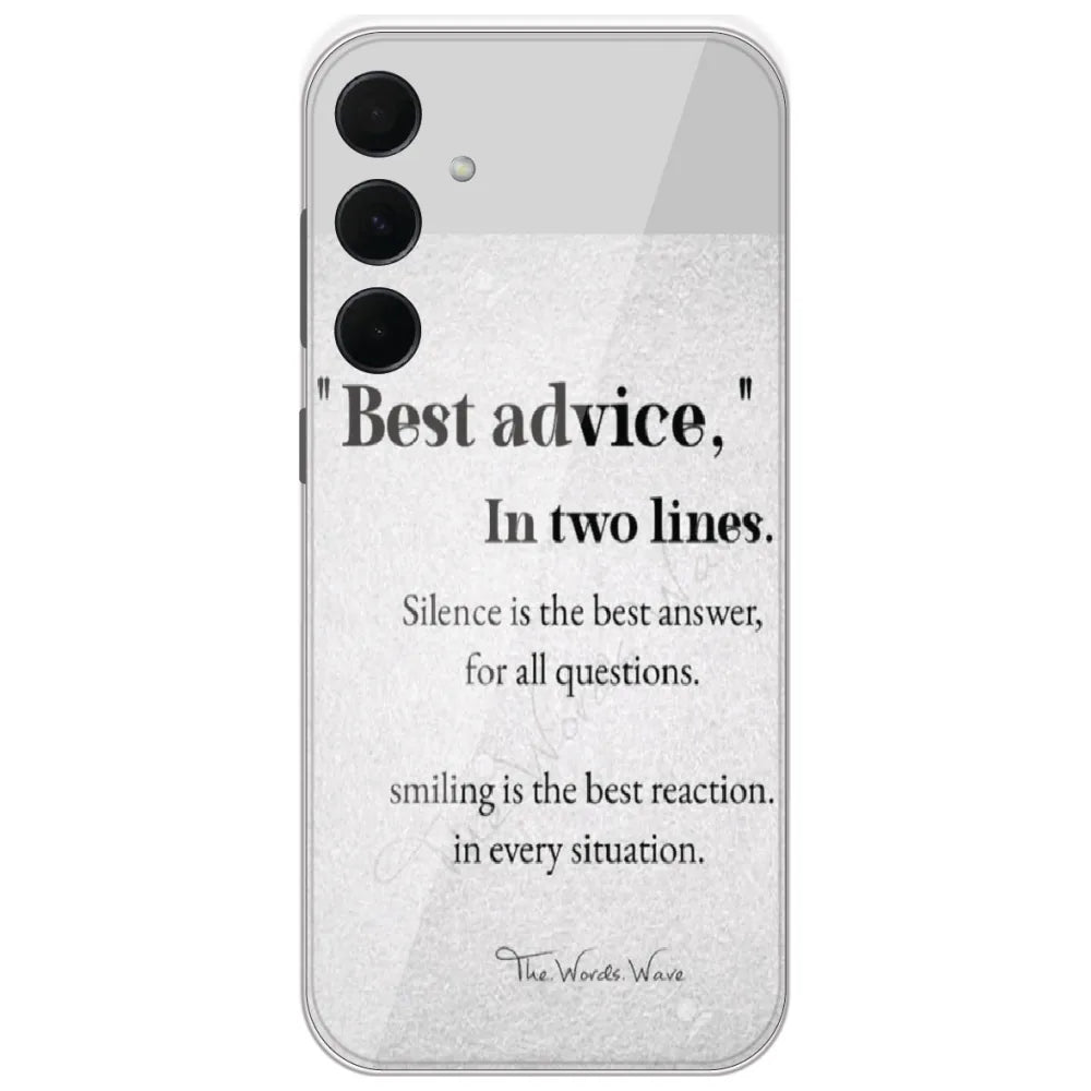 Best Advice Two Lines - Printed Silicone Case for Samsung Galaxy A35