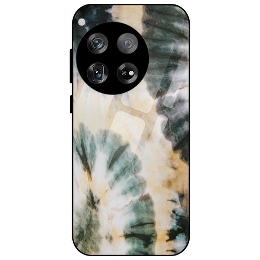Black And Gold Tie Dye - Glass Case for OnePlus 12